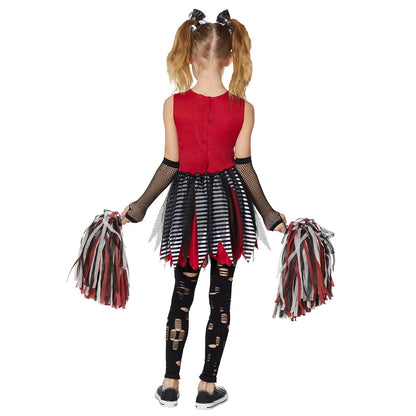 Kids Zombie Cheerleader Costume RED