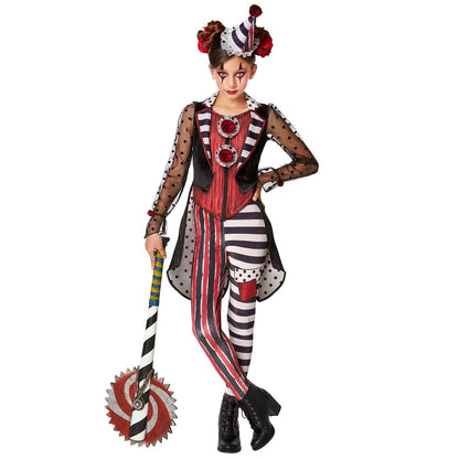 Kids Dark Vintage Clown Costume BLACK AND IVORY