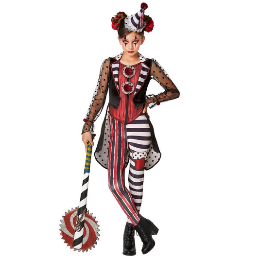 Kids Dark Vintage Clown Costume BLACK AND IVORY