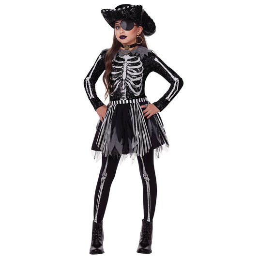 Kids Skeleton Pirate Costume BLACK