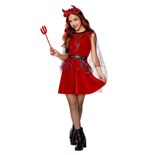 Kids Dark Devil Dress Costume BLACK AND RED