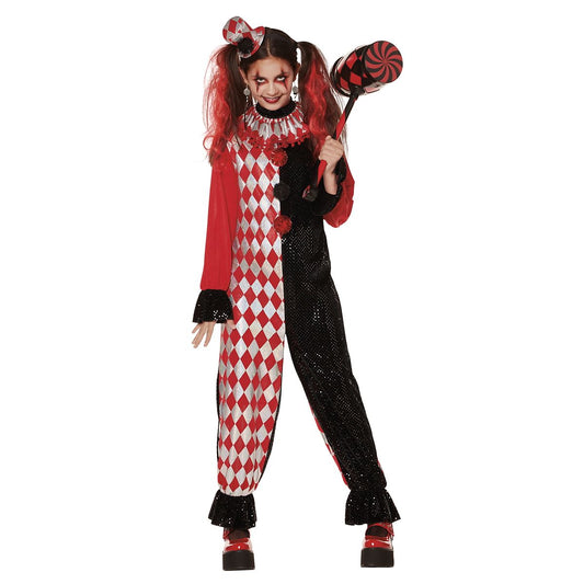Kids Red and Black Clown Costume BLACK AND RED