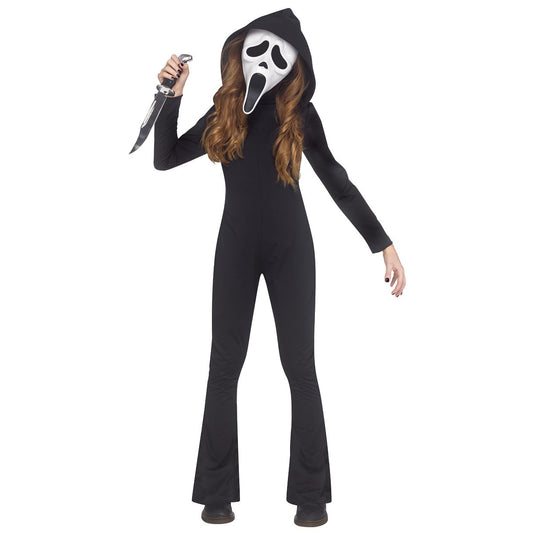 Kids Ghost Face Jumpsuit Costume BLACK
