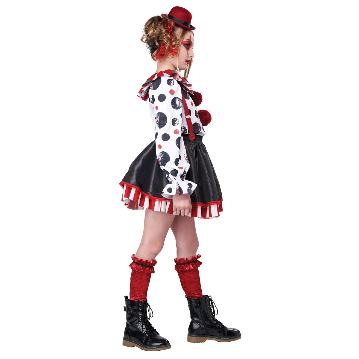 Kids Sinister Clown Costume RED/WHITE/BLACK
