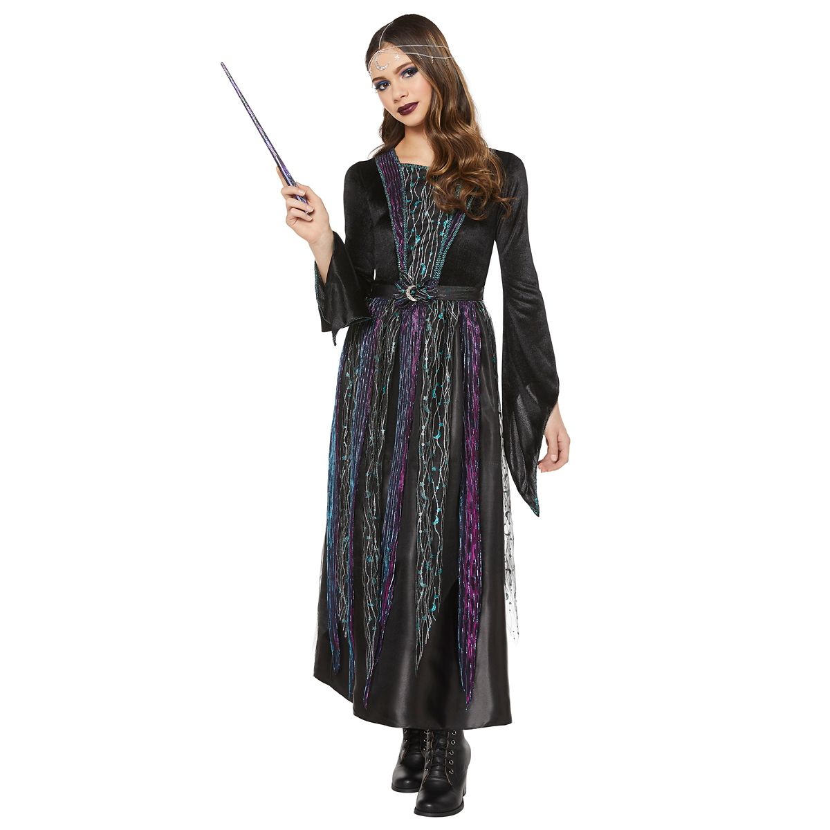 Kids Celestial Sorceress Costume BLACK/PURPLE/GREEN