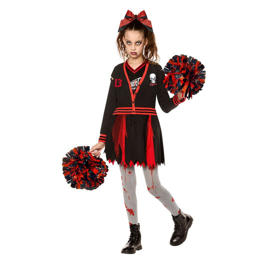 Kids Varsity Screamleader Costume BLACK AND RED
