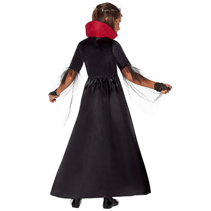 Kids Royal Vampiress Dress Costume BLACK AND RED