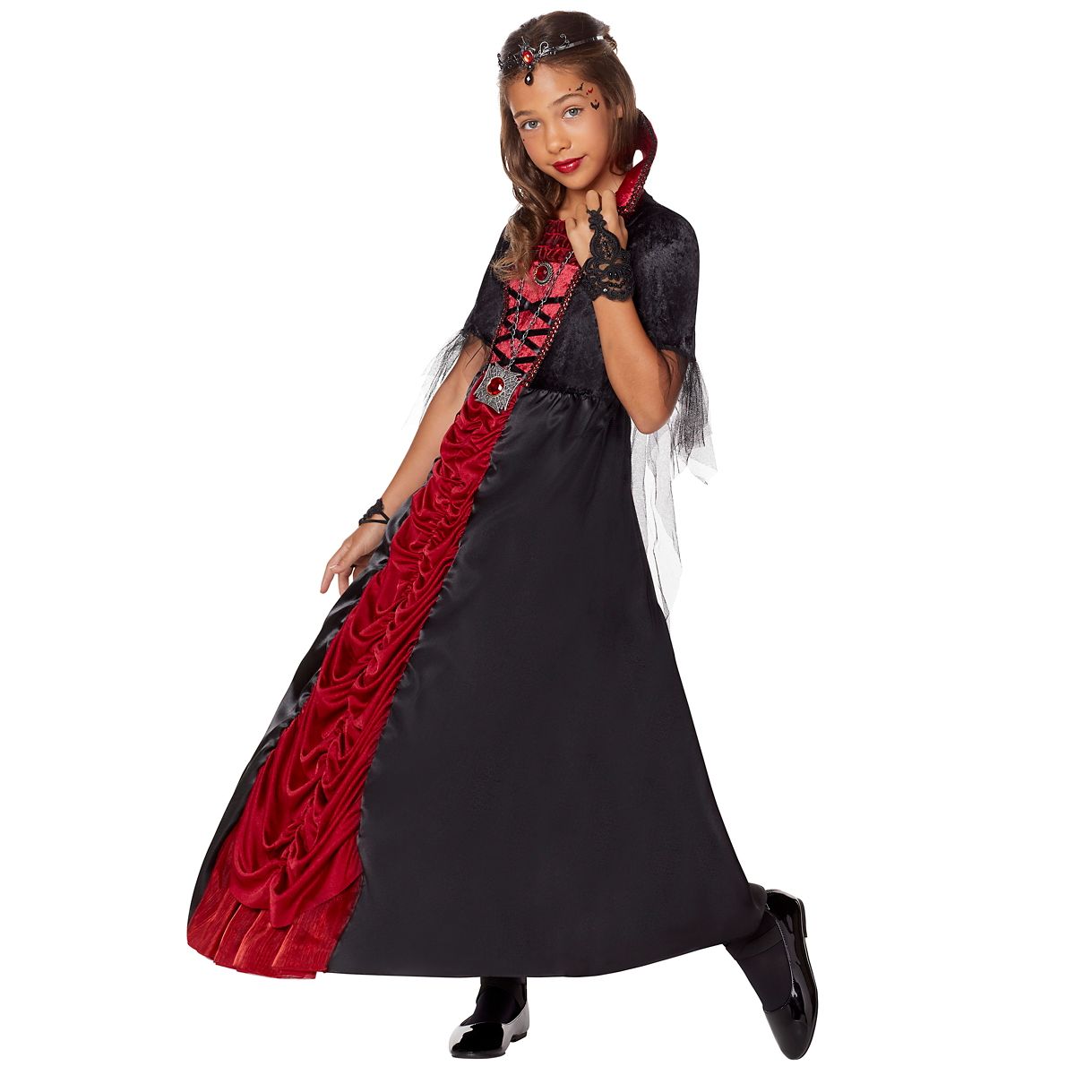 Kids Royal Vampiress Dress Costume BLACK AND RED
