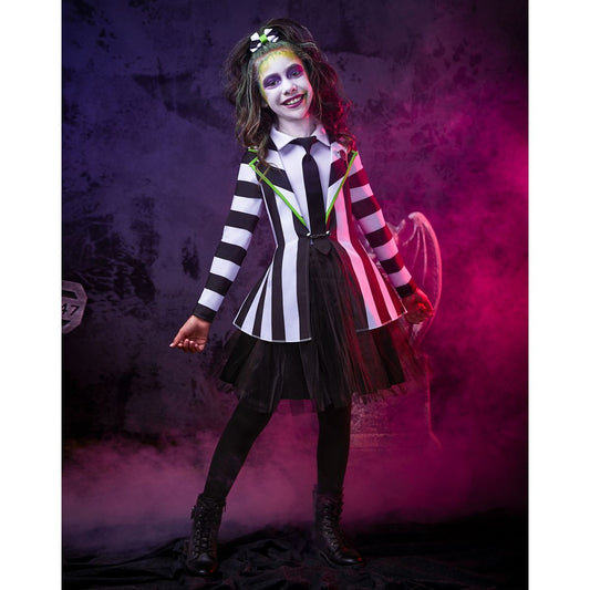 Kids Beetlejuice Dress BLACK AND WHITE