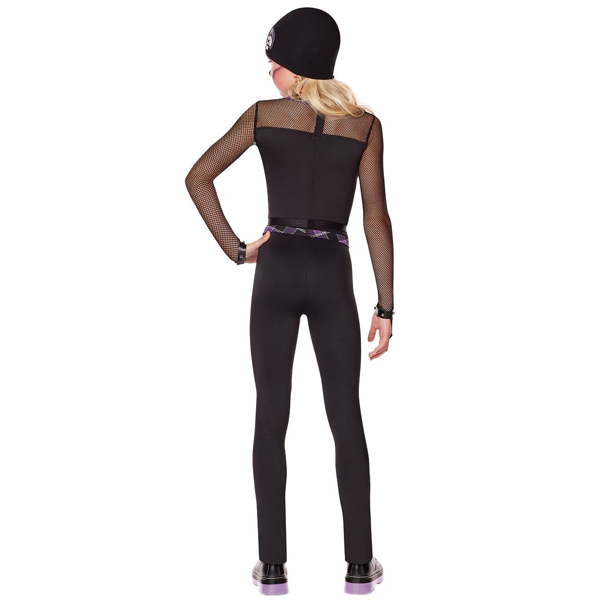 Kids Dark Rebel Skeleton Costume BLACK AND PURPLE