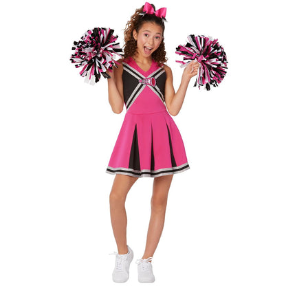Kids Pink Cheerleader Costume BLACK AND PINK