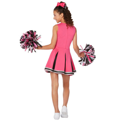 Kids Pink Cheerleader Costume BLACK AND PINK