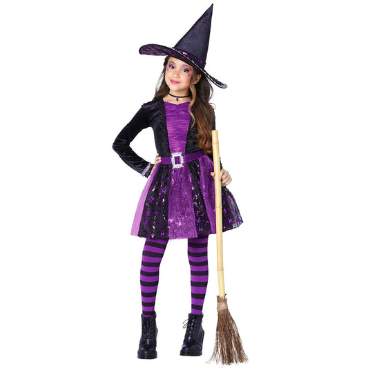 Kids Darling Witch Costume BLACK AND PURPLE