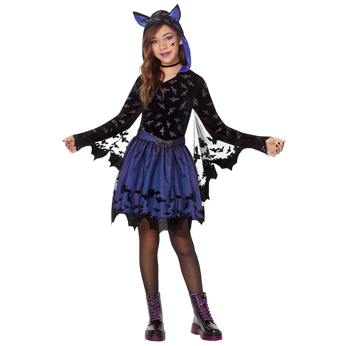 Kids Beautiful Bat Costume BLACK