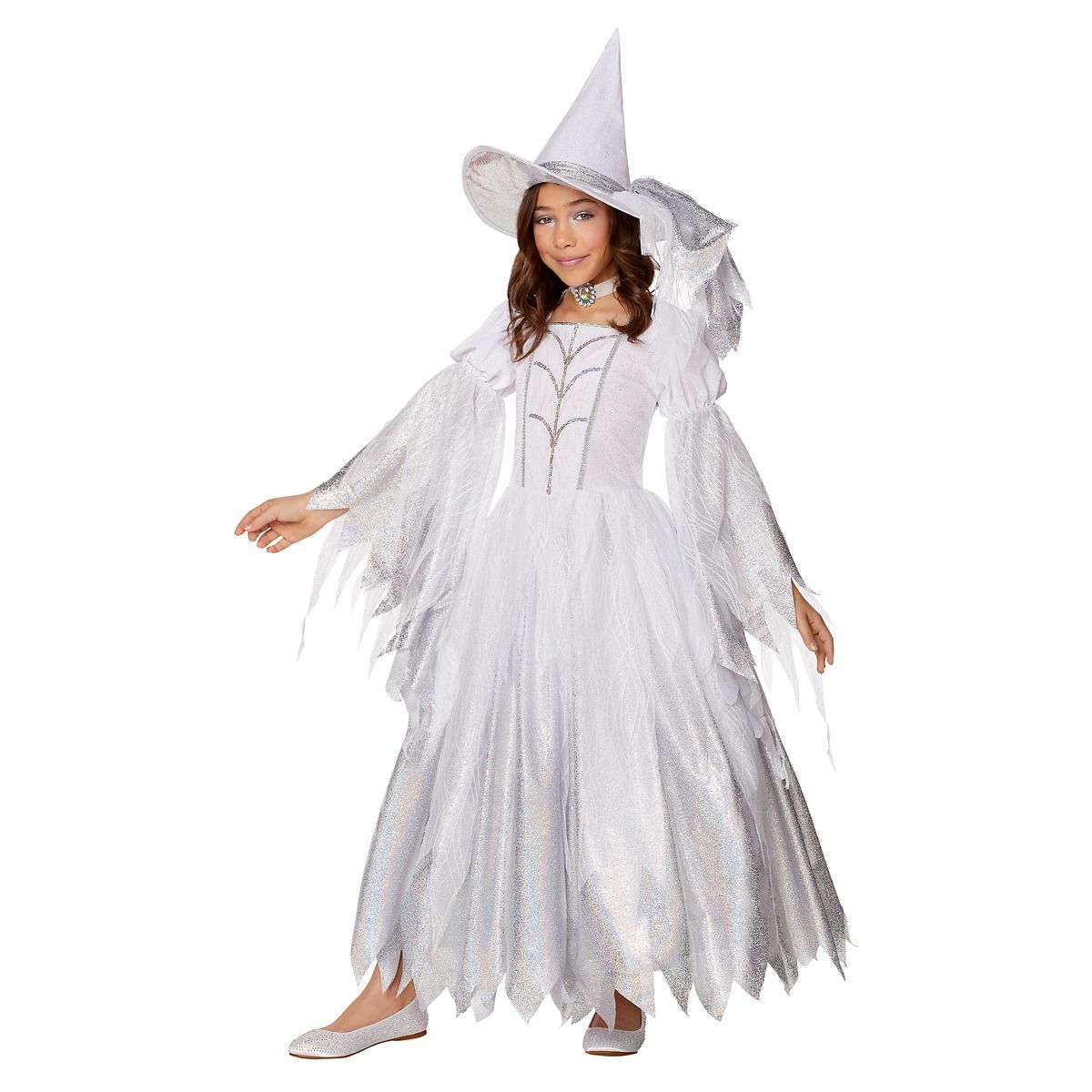 Kids Wintery Witch Costume WHITE