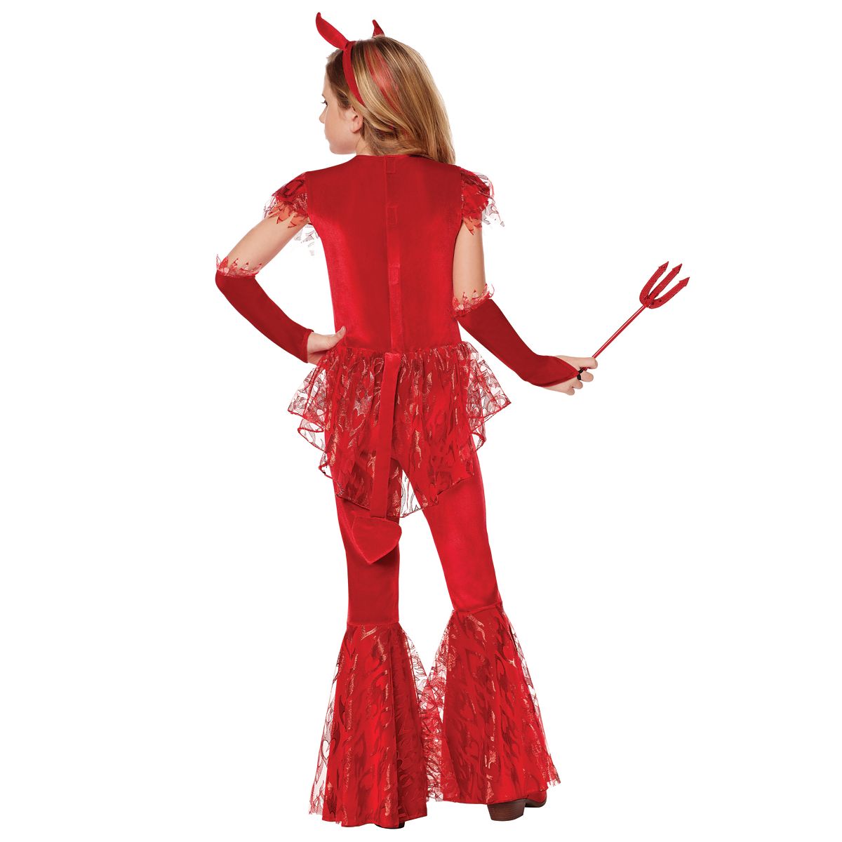 Kids Devil Jumpsuit Costume RED