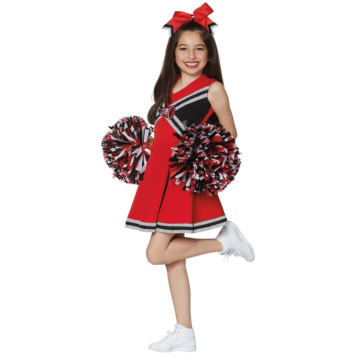Kids Red and Black Cheerleader Costume BLACK AND RED