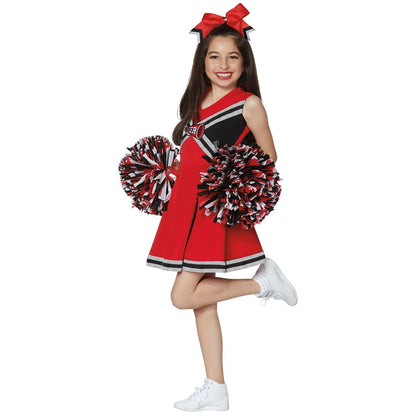 Kids Red and Black Cheerleader Costume BLACK AND RED