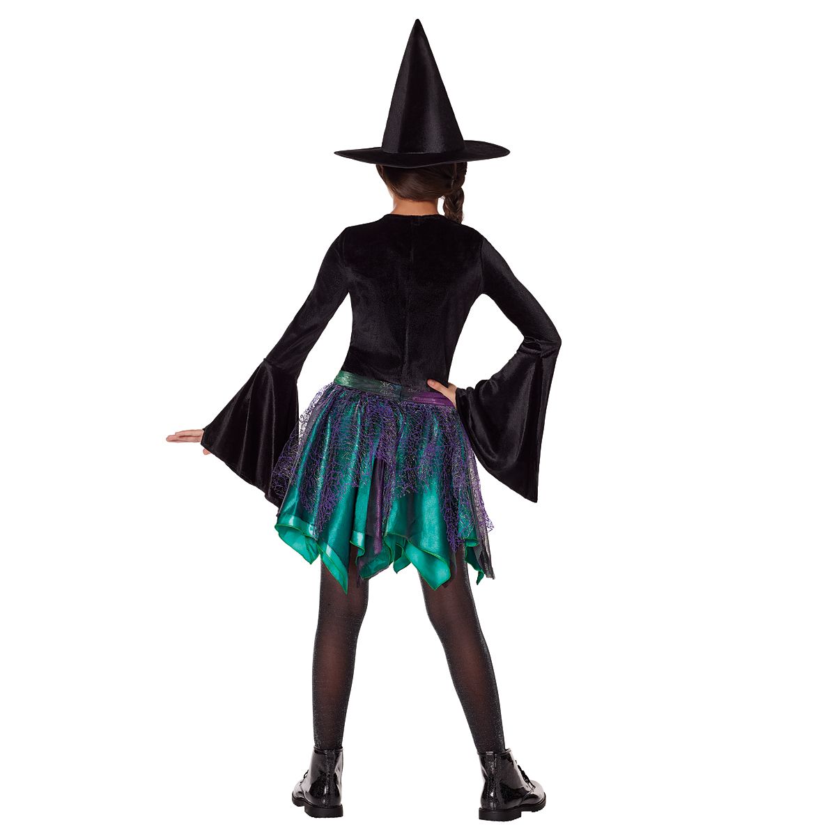 Kids Enchantress Witch Costume BLACK/PURPLE/GREEN
