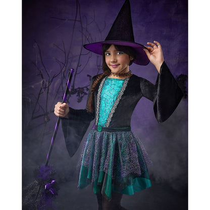 Kids Enchantress Witch Costume BLACK/PURPLE/GREEN