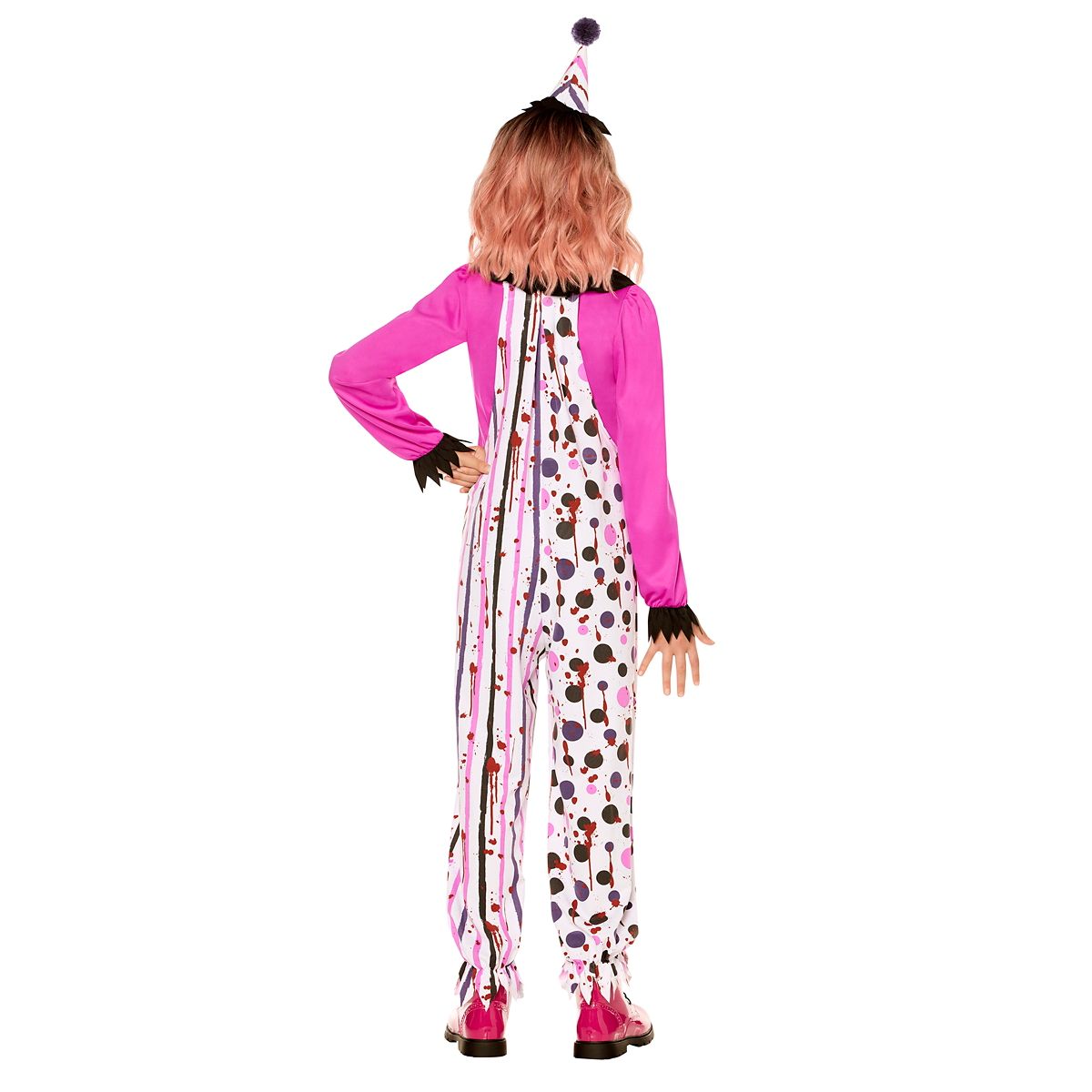 Kids Scary Sweet Clown Costume BLACK AND PURPLE