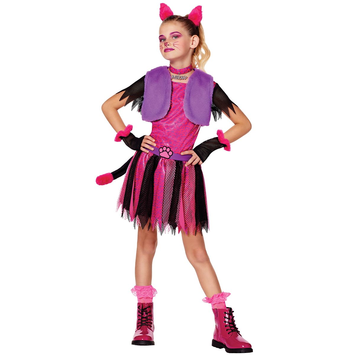 Kids Chic Cat Costume PINK