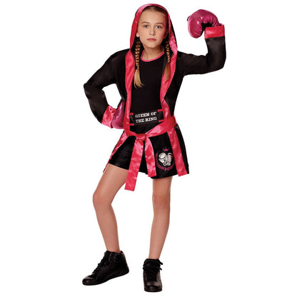 Kids Boxer Costume BLACK AND PINK
