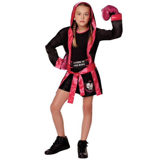 Kids Boxer Costume BLACK AND PINK