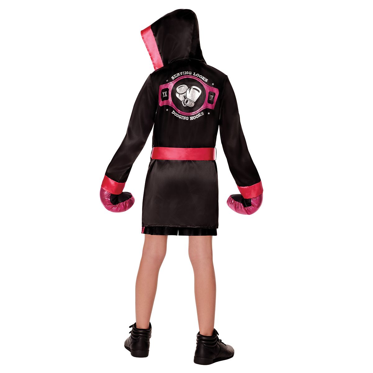 Kids Boxer Costume BLACK AND PINK