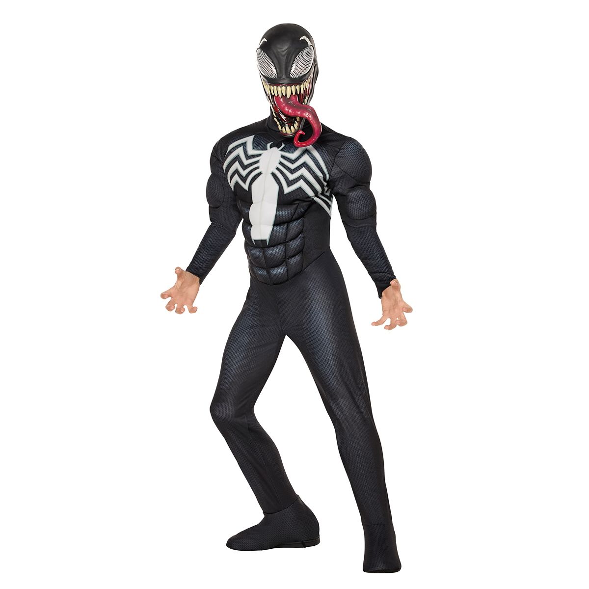 Kids Venom Muscle Suit Costume - Classic Spider-Man BLACK AND WHITE