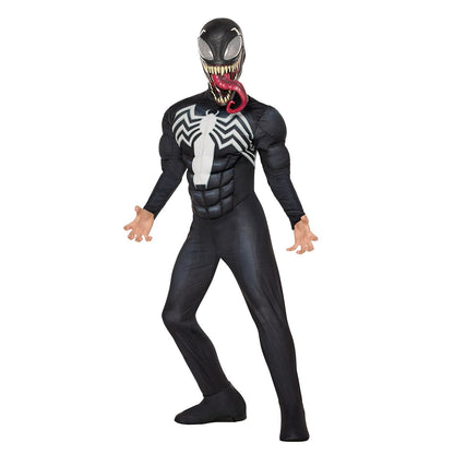 Kids Venom Muscle Suit Costume - Classic Spider-Man BLACK AND WHITE