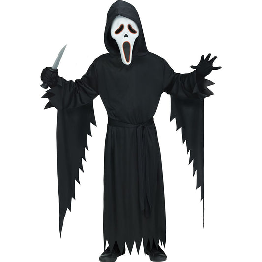 Kids Light-Up Ghost Face Costume BLACK
