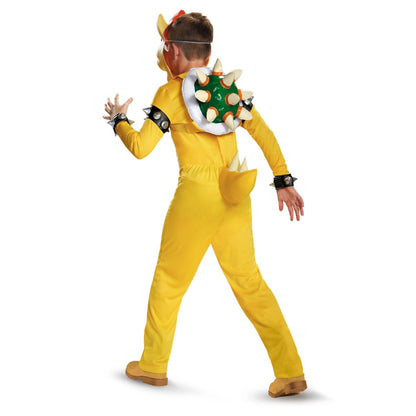 Kids Bowser One Piece Costume Deluxe - Mario Bros YELLOW