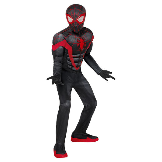 Kids Miles Morales Muscle Costume - Spider-Man Classic BLACK AND RED