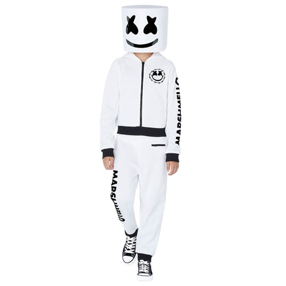 Kids Marshmello Logo Jumpsuit Costume WHITE