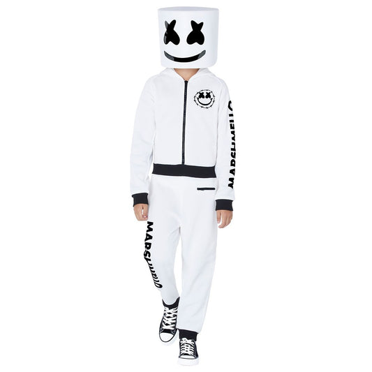 Kids Marshmello Logo Jumpsuit Costume WHITE