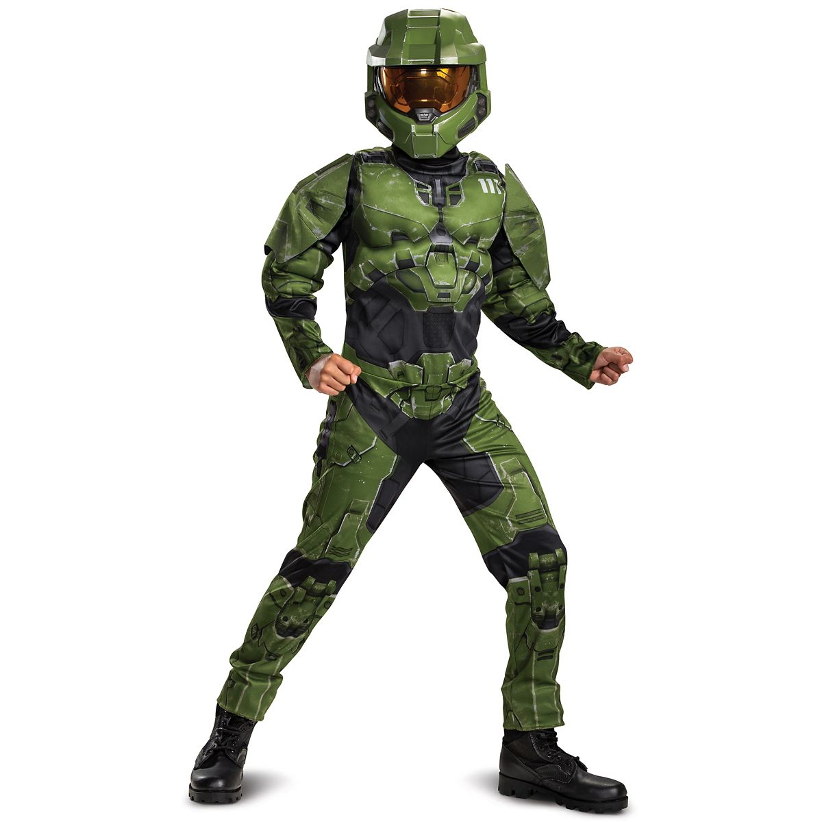 Kids Master Chief Muscle Costume - Halo Infinite GREEN