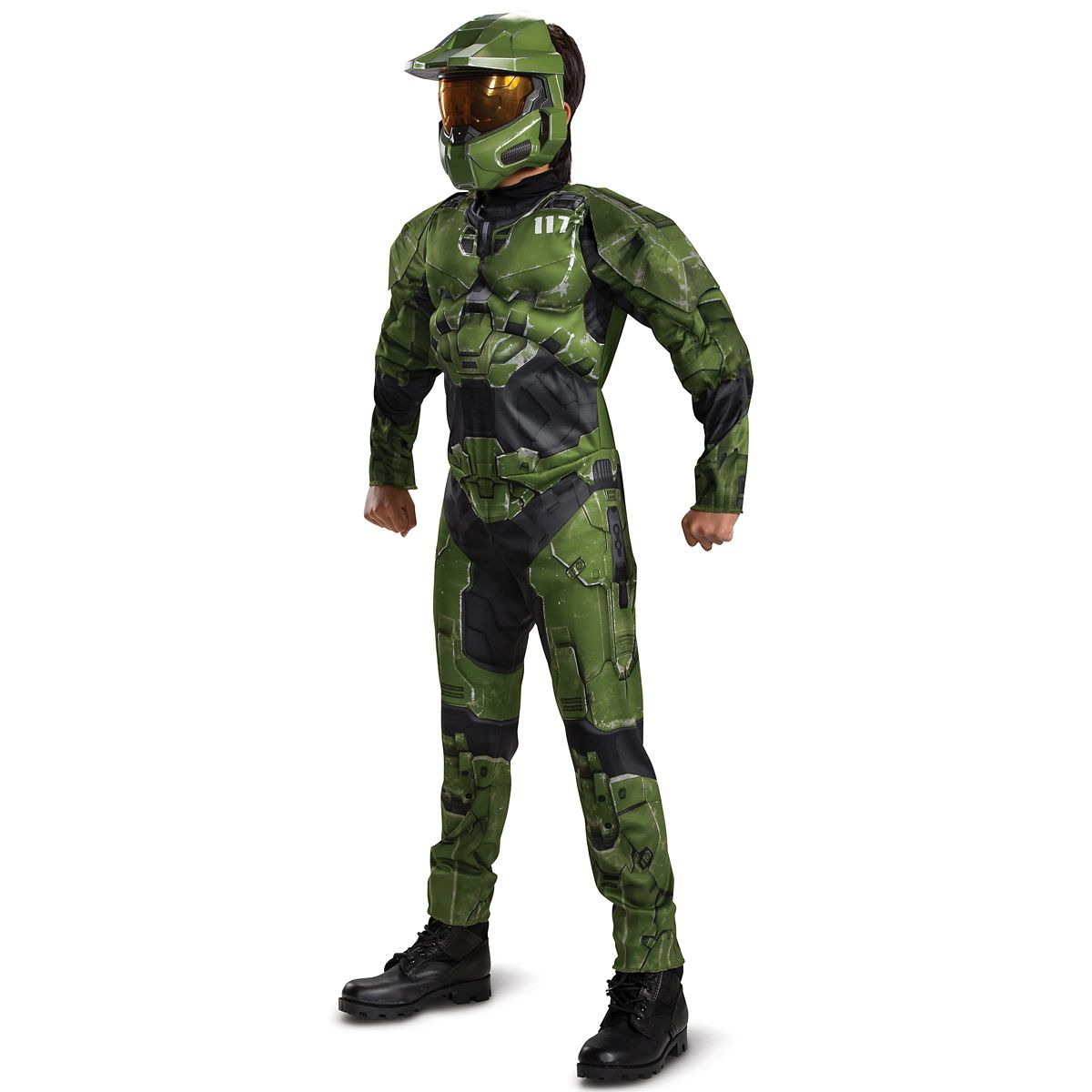 Kids Master Chief Muscle Costume - Halo Infinite GREEN