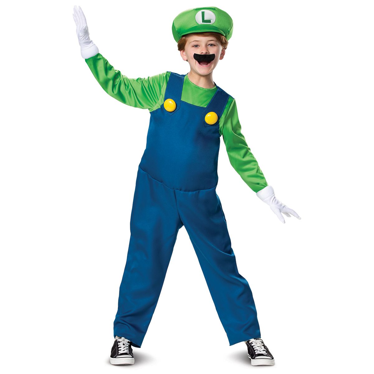 Kids Luigi Costume Deluxe- Mario Bros. BLUE/GREEN