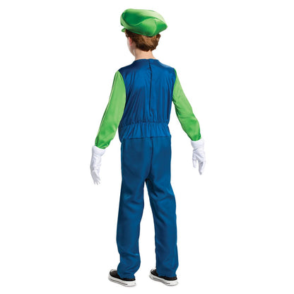 Kids Luigi Costume Deluxe- Mario Bros. BLUE/GREEN