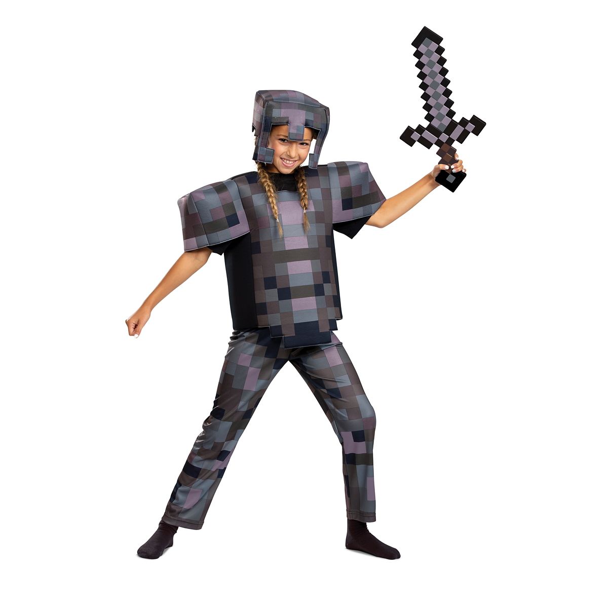 Kids Netherite Armor Costume Deluxe - Minecraft BLACK
