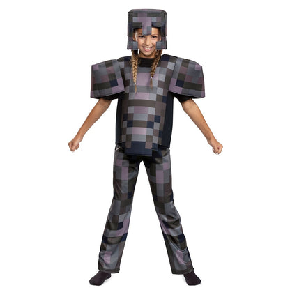 Kids Netherite Armor Costume Deluxe - Minecraft BLACK