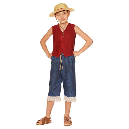 Kids Luffy Costume - One Piece RED / BLUE