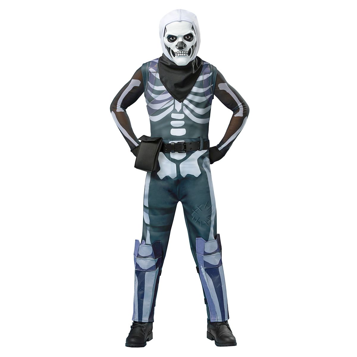Youth Skull Trooper Costume - Fortnite BLACK AND WHITE