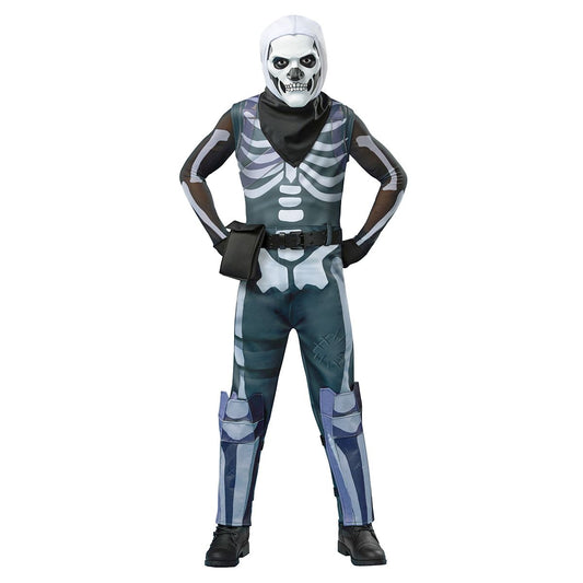 Youth Skull Trooper Costume - Fortnite BLACK AND WHITE