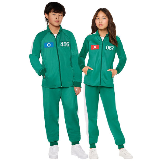 Kids Squid Game Player Tracksuit Costume -  Squid Games TEAL