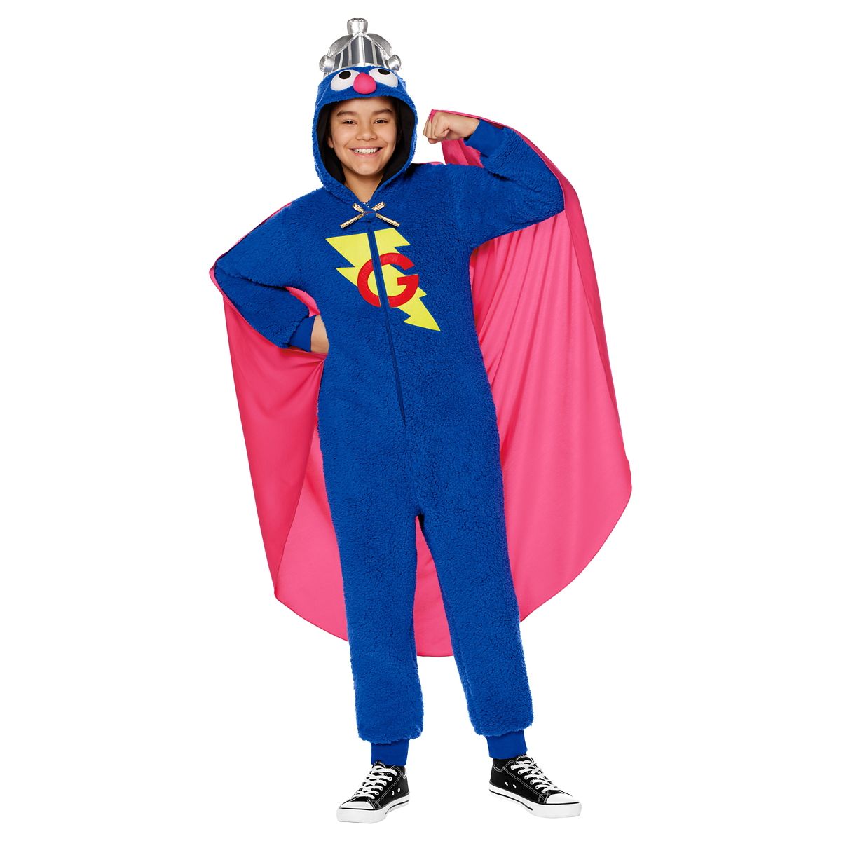 Kids Super Grover Jumpsuit Costume - Sesame Street BLUE