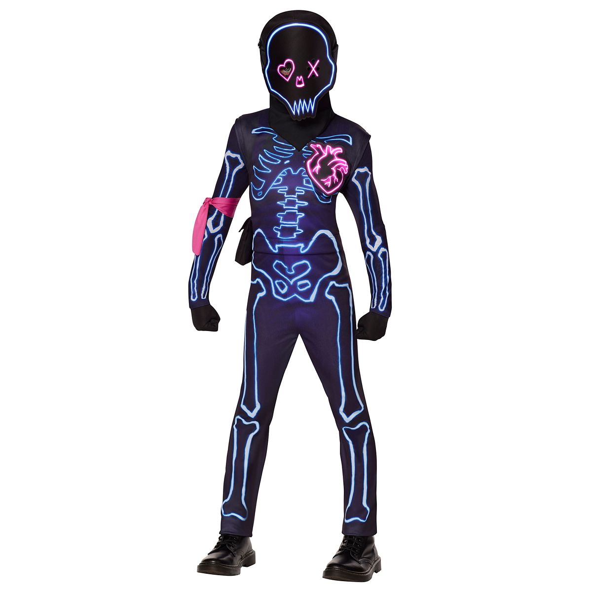 Youth Light-Up Fortnite Party Trooper Costume NEON PURPLE