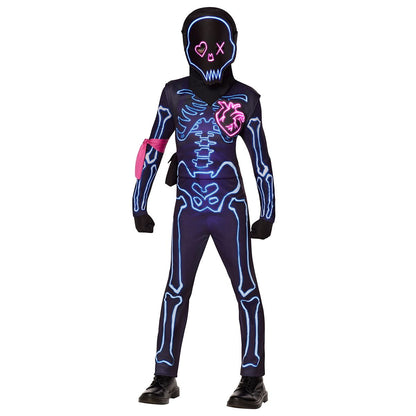 Youth Light-Up Fortnite Party Trooper Costume NEON PURPLE