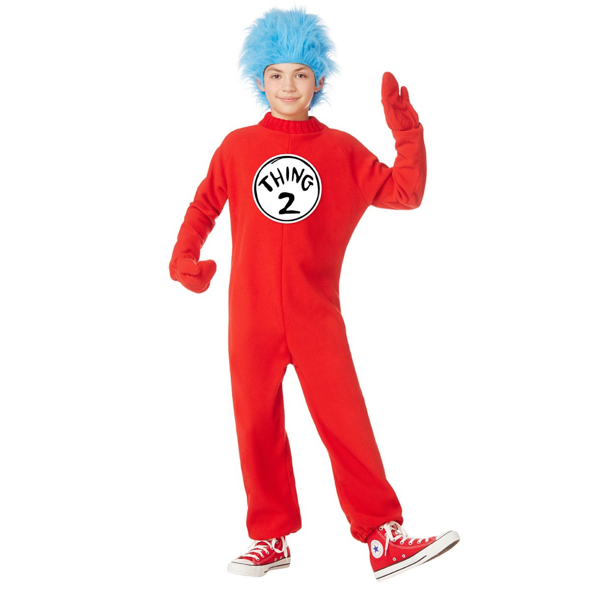 Kids  Thing 1 and Thing 2 One Piece Costume -  Dr. Seuss RED